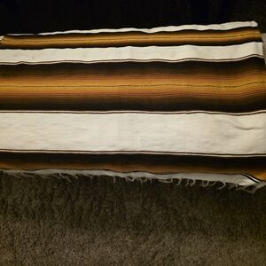 Striped Blanket with Fringe 60x84